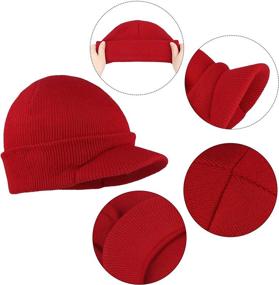 img 1 attached to 🧣 Cooraby Winter Knit Hat with Brim - Thick Stretch Beanie for Men and Women - Warm and Stylish