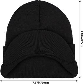 img 3 attached to 🧣 Cooraby Winter Knit Hat with Brim - Thick Stretch Beanie for Men and Women - Warm and Stylish