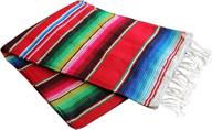 🔴 vibrant red x-large del mex mexican serape blanket: authentic cultural blanket for every occasion logo