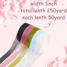 img 3 attached to 🎀 Versatile 5-Roll Sheer Organza Ribbon: 1 Inch x 250 Yards - Perfect for DIY Crafts, Bouquet Wrapping, Wreath Decoration, Wedding Party Decor, and more! Includes 5 Colors.