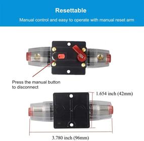 img 1 attached to 🔌 WOHHOM 125A Audio Circuit Breaker & Fuse Holder for Car Stereo & Inverter, Manual Reset, 12V-24V DC Protection