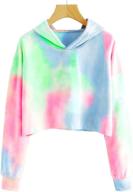 🎨 cute tie dye hoodies for girls: trendy crop tops, long sleeve casual sweatshirts (3-12 yrs) logo