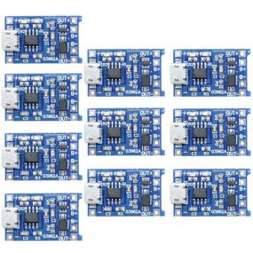 img 4 attached to 🔋 DAOKI 10 шт. Плата для зарядки аккумулятора: Модуль зарядки литий-ионных батарей 18650 через Micro USB 5V 1A с двойными функциями и защитой Li-ion - Мощность зарядки 1A