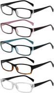 👓 5 pairs of fashionable ladies' reading glasses with high-quality design and spring hinges - optimized for women logo