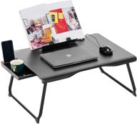 youdenova складной столик для ноутбука с ящиком для хранения - портативный столик для написания, игр и завтрака. логотип