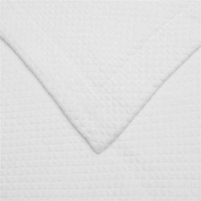 img 2 attached to 🛏️ SUPERIOR Cotton Bedspread and Pillow Shams - Jacquard Matelassé Coverlet, Cotton Quilted, White, Queen Size