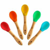 🍼 premium bamboo baby spoons for gentle weaning - soft silicone tips, bpa-free - perfect infant gift (set of 5) logo