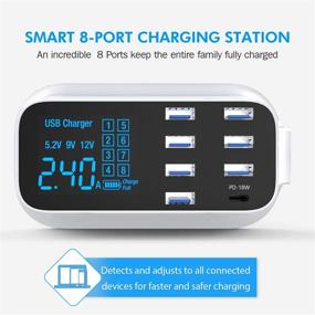 img 2 attached to 🔌 Ultimate USB C Charging Station: 8-Port Fast Charger with LCD Display for iPhone 12 and More