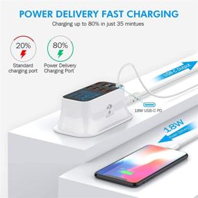 img 3 attached to 🔌 Ultimate USB C Charging Station: 8-Port Fast Charger with LCD Display for iPhone 12 and More