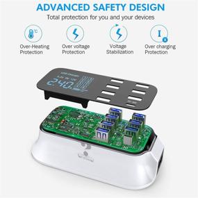 img 1 attached to 🔌 Ultimate USB C Charging Station: 8-Port Fast Charger with LCD Display for iPhone 12 and More