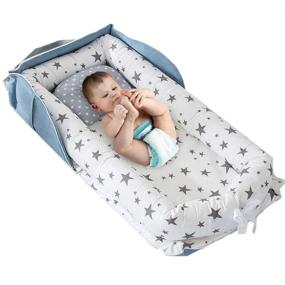 img 4 attached to Baby Bassinet Grey Stars Lounger