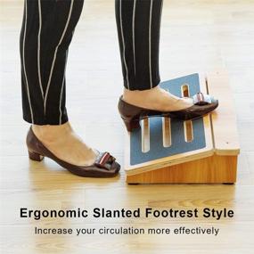 img 3 attached to 🦶 Slanted Non-Slip Wooden Under Desk Footrest by StrongTek - Portable Ergonomic Posture Support for Office Chairs, Home, PC Gaming, or Standing Desks