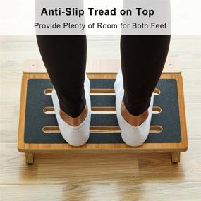 img 2 attached to 🦶 Slanted Non-Slip Wooden Under Desk Footrest by StrongTek - Portable Ergonomic Posture Support for Office Chairs, Home, PC Gaming, or Standing Desks