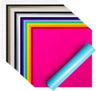 🌈 permanent adhesive vinyl sheets 12x12 - 50 sheets in 15 assorted colors + 5 sheets transfer tape for cricut & other cutters logo