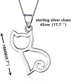 img 3 attached to 🐱 Jacob Alva Dainty Sterling Silver Cat Necklace for Women and Girls