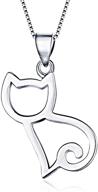 🐱 jacob alva dainty sterling silver cat necklace for women and girls logo