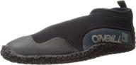 o'neill reactor reef boot in black/coal size 8 d - medium – top quality aquatic footwear logo