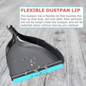 img 2 attached to 🧹 Guay Clean Angled Broom and Dustpan: Effortless Sweeping for Home, Kitchen, and Office Floors - Adjustable Handle, Dust/Dirt/Debris Collection - Built-in Broom Comb - Blue