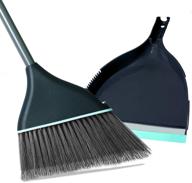 🧹 guay clean angled broom and dustpan: effortless sweeping for home, kitchen, and office floors - adjustable handle, dust/dirt/debris collection - built-in broom comb - blue logo