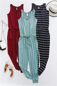 img 1 attached to ANRABESS Summer Sleeveless Jumpsuit A208Heise M: Chic Women's Clothing for Jumpsuits, Rompers & Overalls