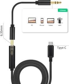 img 2 attached to 🎧 Адаптер звука USB Type C на 1/4 дюймовую аудиовходную розетку - Аудиоадаптер TRS 6.35 мм для USB C на 1/8 дюймовую стереоплаговую аудиорозетку (3 фута/1 метр) для усилителей, микшеров, домашних кинотеатров, наушников