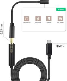 img 1 attached to 🎧 Адаптер звука USB Type C на 1/4 дюймовую аудиовходную розетку - Аудиоадаптер TRS 6.35 мм для USB C на 1/8 дюймовую стереоплаговую аудиорозетку (3 фута/1 метр) для усилителей, микшеров, домашних кинотеатров, наушников