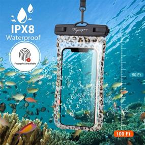 img 2 attached to Rynapac Leopard Waterproof Phone Pouch: Stylish Protection for Women & Girls, IPX8 Floating TPU Bag for Kayaking, Traveling, Boating, Fishing, Hiking, Swimming - 1 Pack