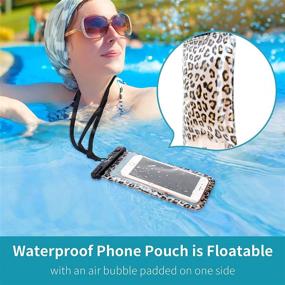 img 1 attached to Rynapac Leopard Waterproof Phone Pouch: Stylish Protection for Women & Girls, IPX8 Floating TPU Bag for Kayaking, Traveling, Boating, Fishing, Hiking, Swimming - 1 Pack