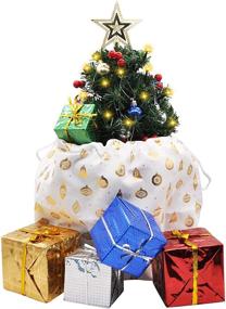 img 2 attached to 🎄 Enhanced Joiedomi 24-Inch Prelit Tabletop Christmas Tree: Decoration Kit and Gift Box Decoration, Mini Artificial Christmas Tree for Tabletop Decorations