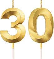 🎉 shimmering gold 30th birthday cake numeral candles - celebrate with style! logo
