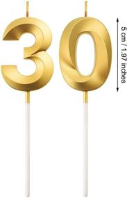 img 3 attached to 🎉 Shimmering Gold 30th Birthday Cake Numeral Candles - Celebrate with Style!