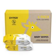 👶 dyper bamboo baby wet wipes: unscented, hypoallergenic, and gentle for newborn skin - 4 packs (320 count) logo