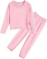 👚 greatchy girls cute plaid sweatsuit set: stylish pullover hoodies with matching jogger sweatpants - trendy outfit for comfort and style logo