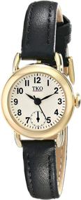 img 4 attached to ⌚ Премиальные часы TKO Women's Small Face Black Leather Gold: вечная элегантность и стиль TK658BK