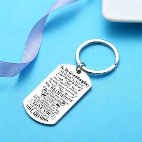 img 3 attached to 🔑 Nimteve Keychain - Special Gift for Grandson or Granddaughter - Engraved from Grandma, Mom, Dad - Expressing Love and Support - Ideal for Birthdays, Graduation - Military Air Force Navy Coast Guard-Inspired Dog Tag - Adorable Jewelry (For My Granddaughter)