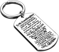 🔑 nimteve keychain - special gift for grandson or granddaughter - engraved from grandma, mom, dad - expressing love and support - ideal for birthdays, graduation - military air force navy coast guard-inspired dog tag - adorable jewelry (for my granddaughter) logo