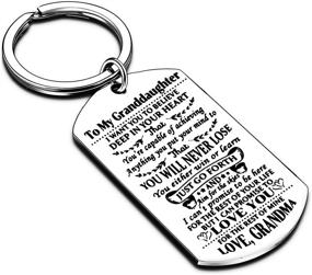 img 4 attached to 🔑 Nimteve Keychain - Special Gift for Grandson or Granddaughter - Engraved from Grandma, Mom, Dad - Expressing Love and Support - Ideal for Birthdays, Graduation - Military Air Force Navy Coast Guard-Inspired Dog Tag - Adorable Jewelry (For My Granddaughter)