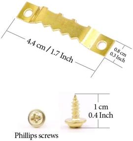 img 3 attached to 🖼️ Rustark 120Pcs Golden Stainless Steel Sawtooth Picture Hangers: Frame Hanging Hangers with Screws - Perfect for Picture Frames, Painting Frames, and Cross-Stitch Projects