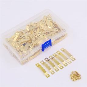 img 2 attached to 🖼️ Rustark 120Pcs Golden Stainless Steel Sawtooth Picture Hangers: Frame Hanging Hangers with Screws - Perfect for Picture Frames, Painting Frames, and Cross-Stitch Projects