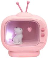 lioobo kids cat night light led bedside lamp: cute night lamp for children, baby girls bedroom (sitting position heart lamp) логотип