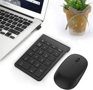 💻 ultra slim wireless numeric keypad and mouse set - acedada portable 2.4ghz usb combo for laptop, notebook, desktop, pc computer - black logo