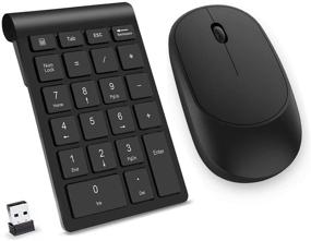img 1 attached to 💻 Ultra Slim Wireless Numeric Keypad and Mouse Set - Acedada Portable 2.4GHz USB Combo for Laptop, Notebook, Desktop, PC Computer - Black