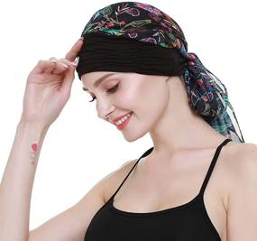 img 1 attached to 🧣 Stylish Chemo Headwear Turbans for Women: Long Hair Head Scarf, Headwraps & Cancer Hats