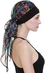 img 3 attached to 🧣 Stylish Chemo Headwear Turbans for Women: Long Hair Head Scarf, Headwraps & Cancer Hats