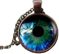 👁️ glass eye necklace, pendant jewelry with realistic human eyeball, steampunk gothic eye charm - unique anatomy jewelry logo