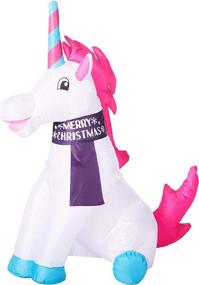 img 4 attached to Inflatable Unicorn for Holiday Time, 3.5 Feet Tall