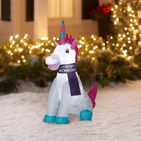 img 3 attached to Inflatable Unicorn for Holiday Time, 3.5 Feet Tall