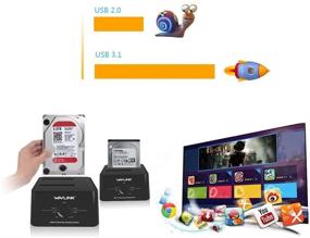 img 2 attached to 💾 WAVLINK USB C 3.0 Dual Bay SATA I/II/III External Hard Drive Docking Station - 6TB Capacity for 2.5 Inch/3.5 Inch HDD/SSD with UASP Support, Offline Clone, and File Backup Options