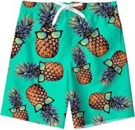 🍍 freshhoodies pineapple swimsuit: vibrant hawaiian volleyball boys' swimwear logo