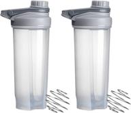 🏋️ 24-ounce leakproof protein shaker bottle set with wire whisk - 2 pack clear blender bottles for fitness enthusiasts логотип